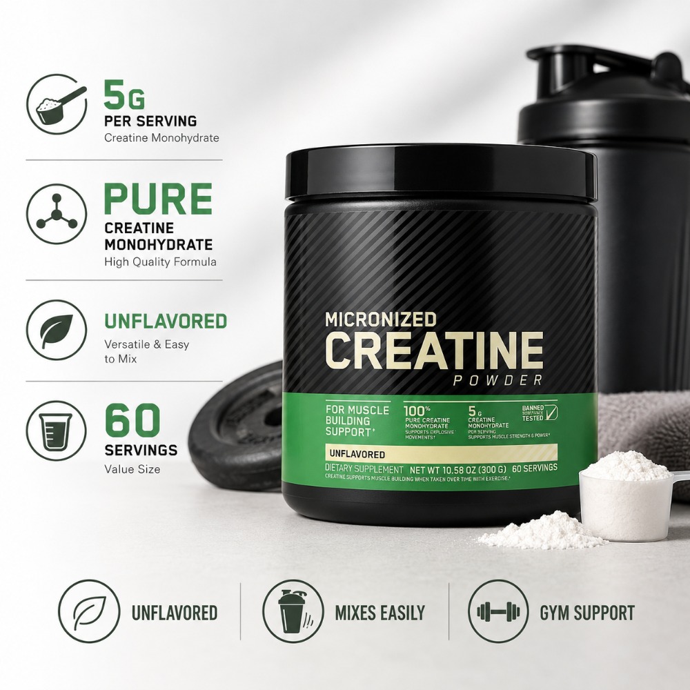 Nutrition And Fitness - Creatine Monohydraat Poeder 300g Ondersteuning Kracht
