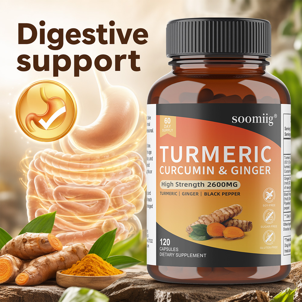 Turmeric Curcumin Capsule - Kurkuma, gember & zwarte peper capsules,