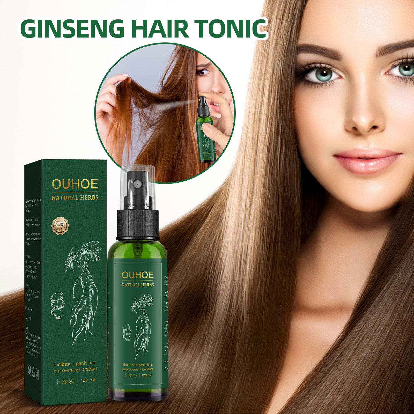 Nutrition And Fitness - Natuurlijke Kruiden Ginseng Haarverzorging Spray Hydrateren